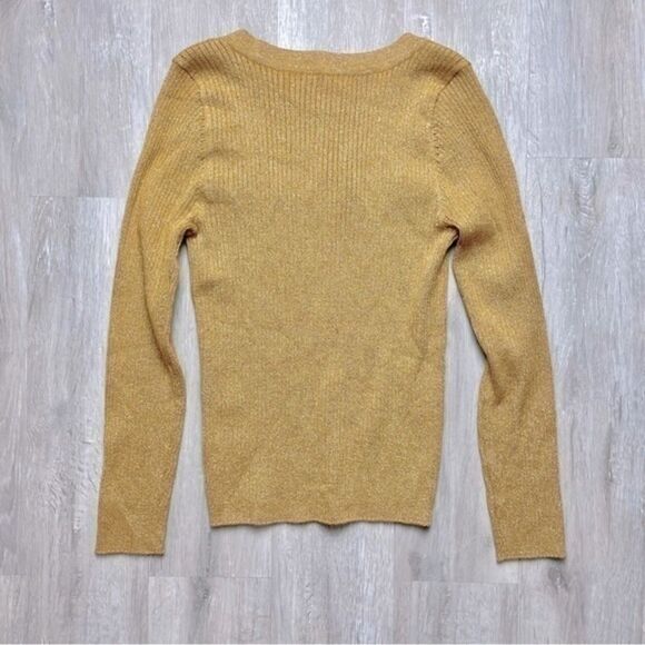 Gold Square Neck Ribbed Top L - Picture 4 of 4